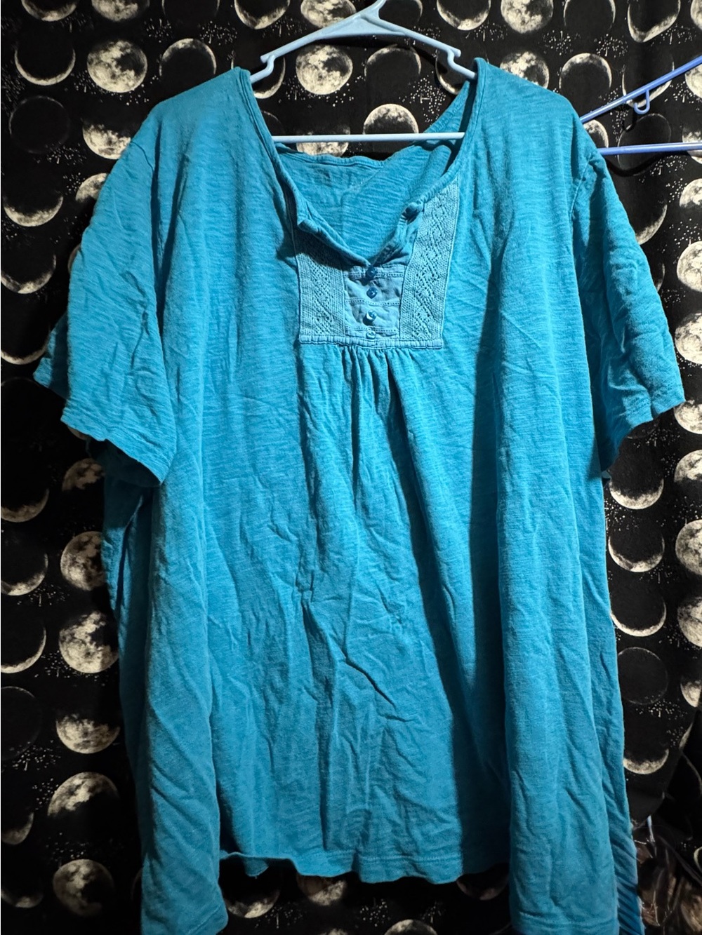 Lightweight Button-Accent Tunic Top Size 4XL